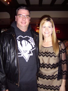 With bass player Kristin Korb at IAJE, Toronto, in 2008.